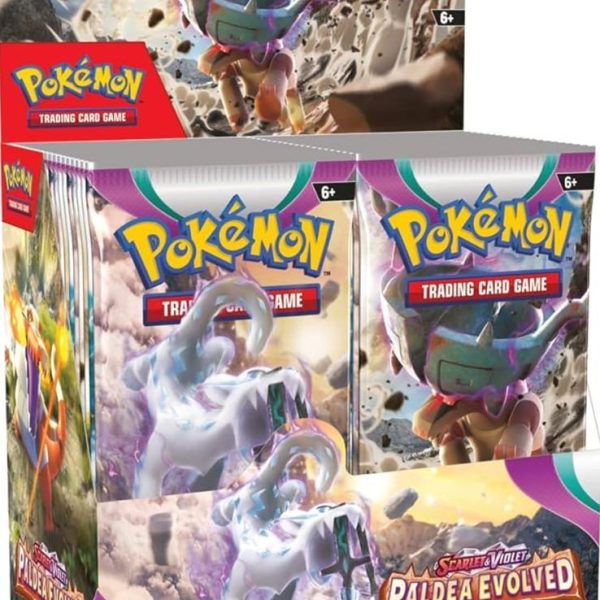 The Pokémon TCG: Scarlet & Violet—Paldea Evolved Booster Display Box includes 36 Booster